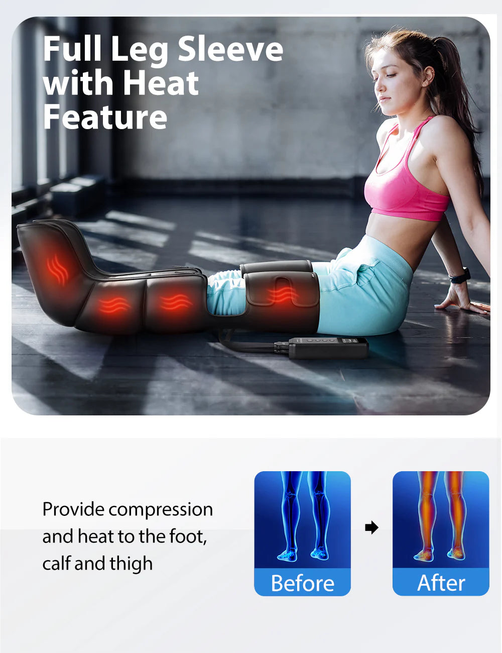 pgraded Full Leg Compression Massager 078A/105A
